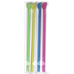 8" Neon Wrapped Spoon Straws 10,000 pack
